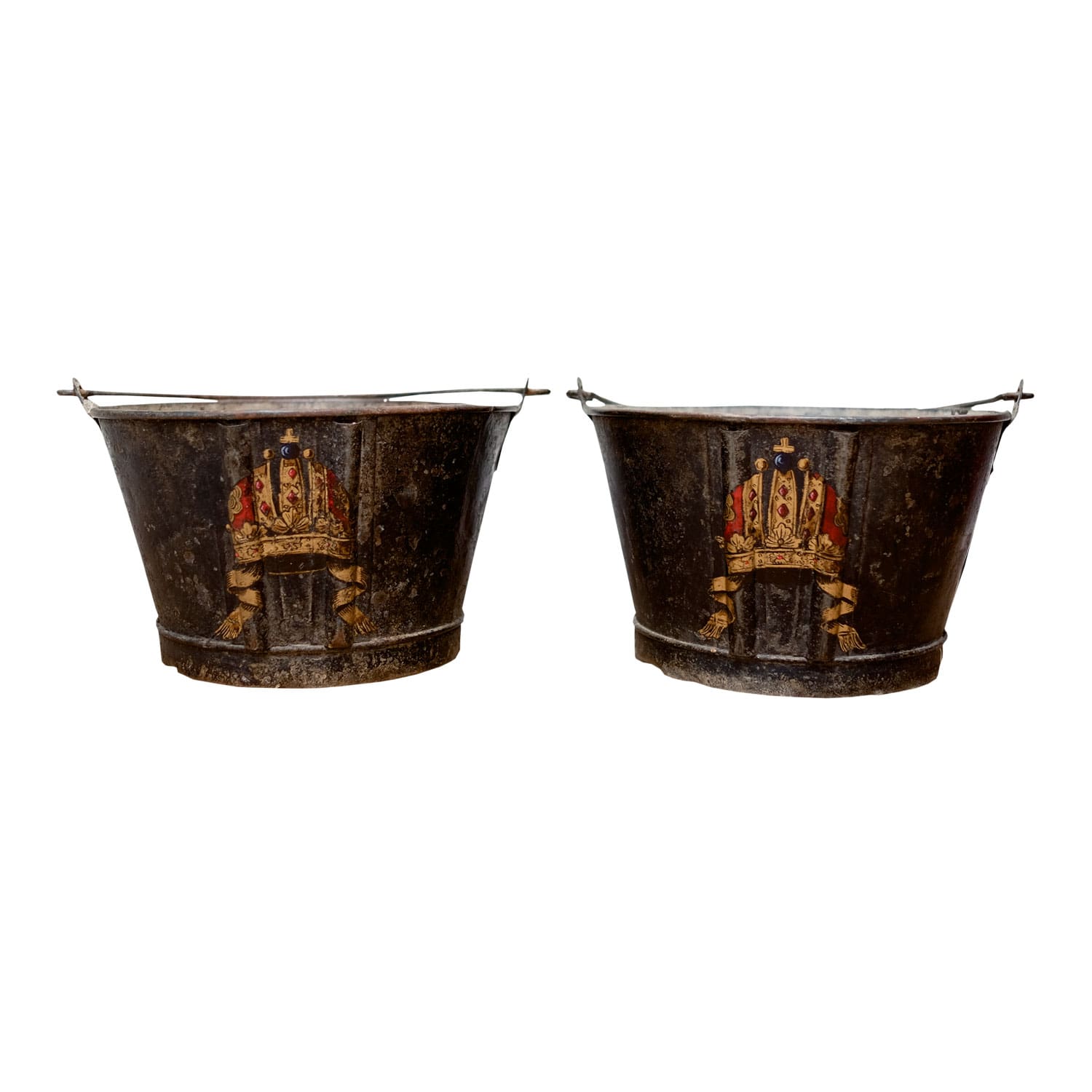 Pair of Antique Fire Buckets